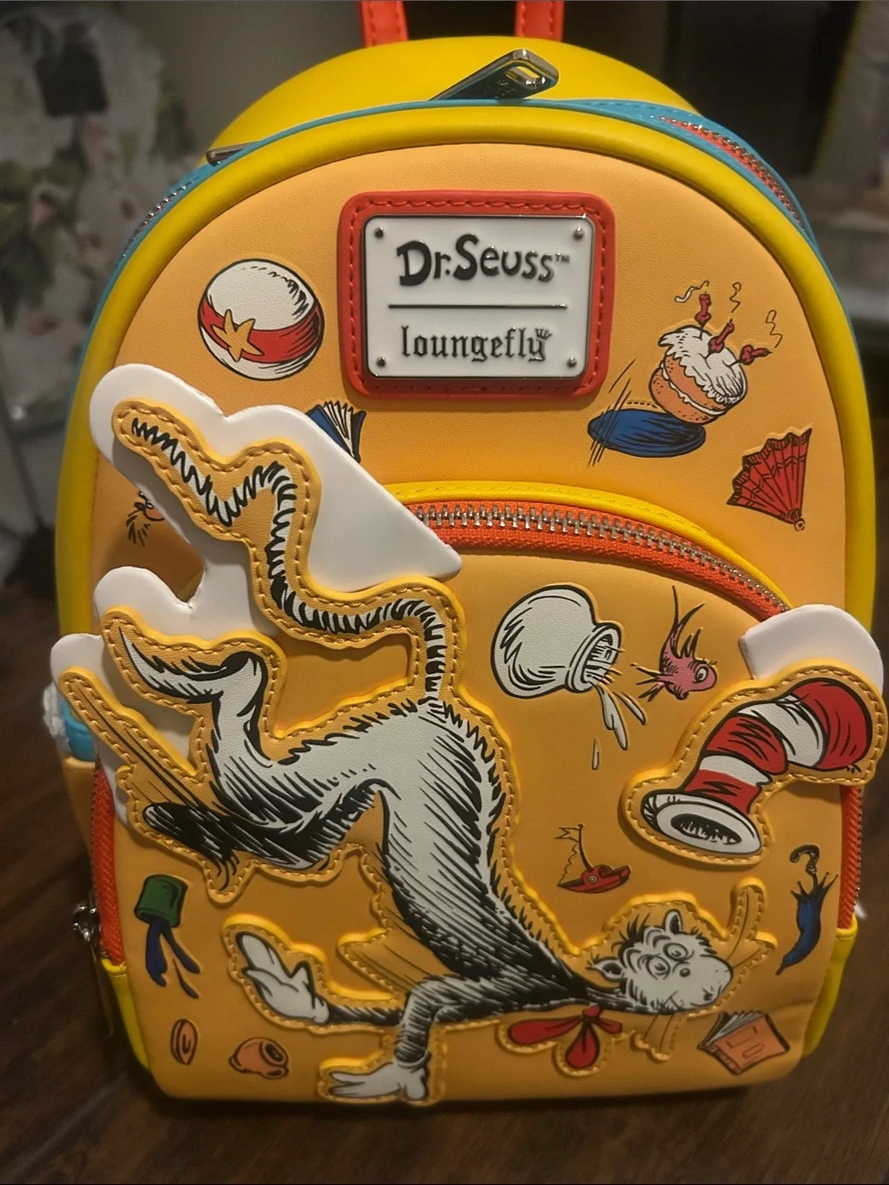 Loungefly Yellow Dr. Seuss Cat in the Hat Mini Backpack